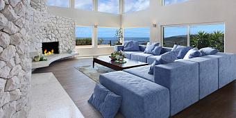 Синий диван в интерьере-6, Диван Драм